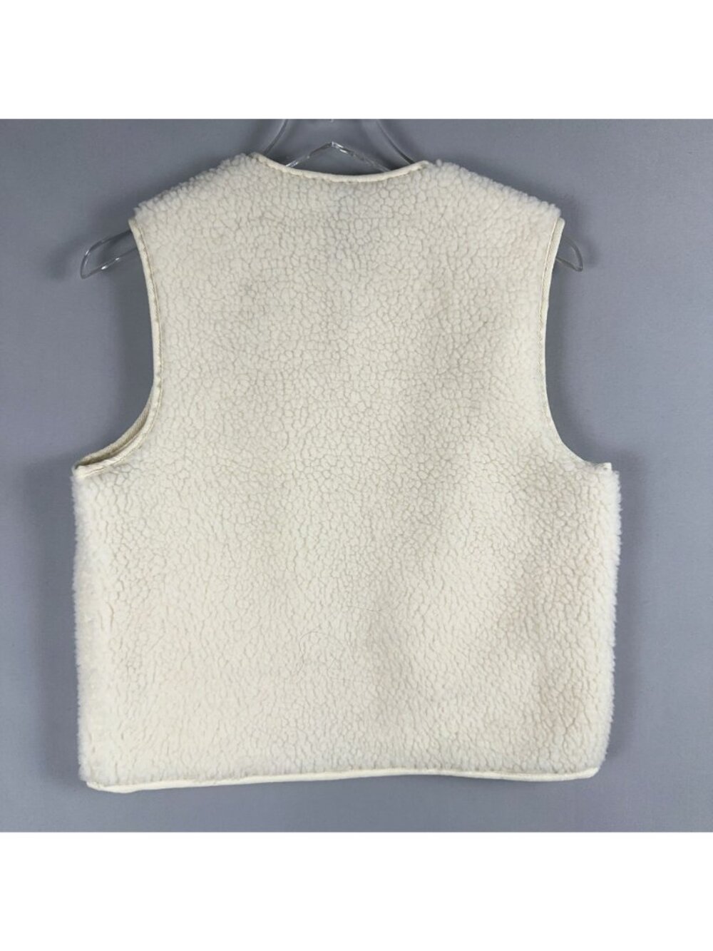 Divided H&M Vest Size XXS White Teddy Sherpa Fleece Pockets Zip Front Outerwear - Picture 8 of 13